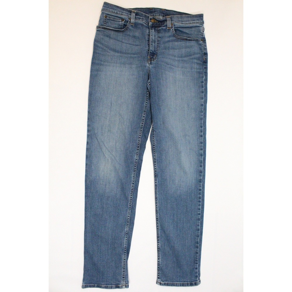 LL Bean 1912 Mens Blue Medium Wash Stretch Denim Jeans 33x34 CoolMax‎ Tencel